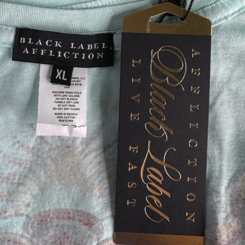 Affliction Black Label Women’s Short Sleeve Graphic Scoop Tee-Multiple Sizes-NWT - Picture 10 of 10